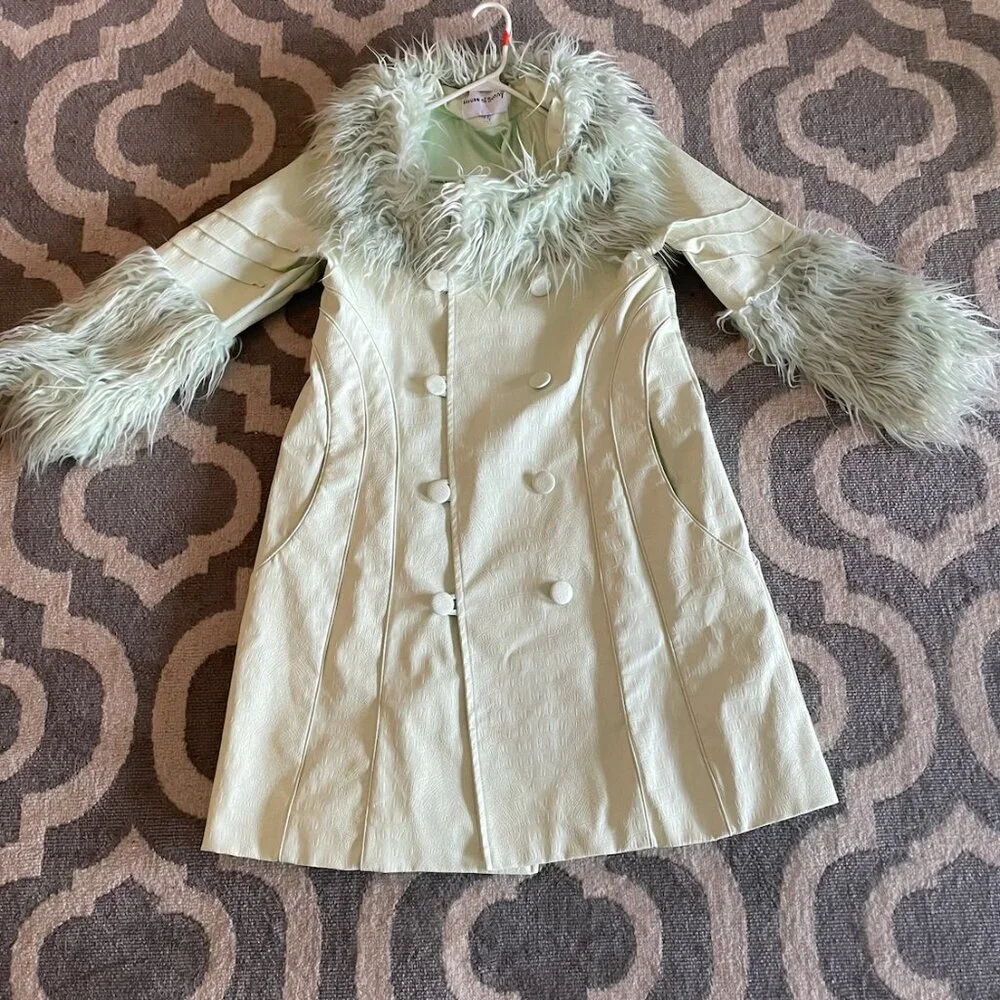 House of Sunny "Penny" mint green statement coat - Picture 6 of 10